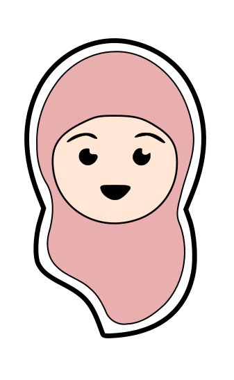 Woman with hijab cookie cutter and stamp