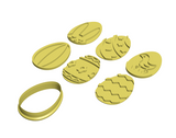 Easter egg cookie cutter and stamp ( set of 6 stamps )
