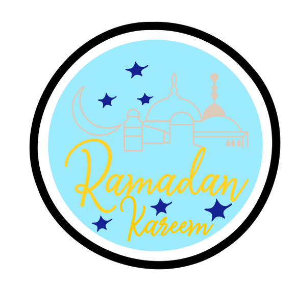Ramadan kareem with mosque cookie cutter and stamp