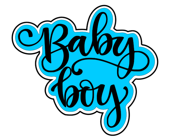 Baby boy calligraghy  cookie cutter and stamp
