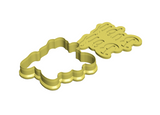 Baby boy calligraphy cookie cutter with debosser