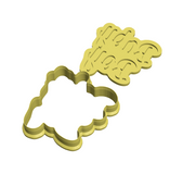 Baby boy calligraphy cookie cutter with debosser