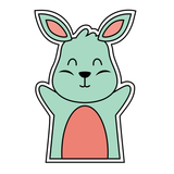 Happy bunny cookie cutter with stamp