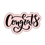 Congrats calligraphy cookie cutter with debosser
