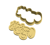 Congrats calligraphy cookie cutter with debosser