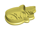 Unicorn face cookie cutter with stamp