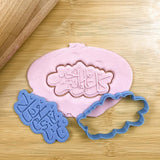 Celebration arabic calligraphy cookie cutter with debosser