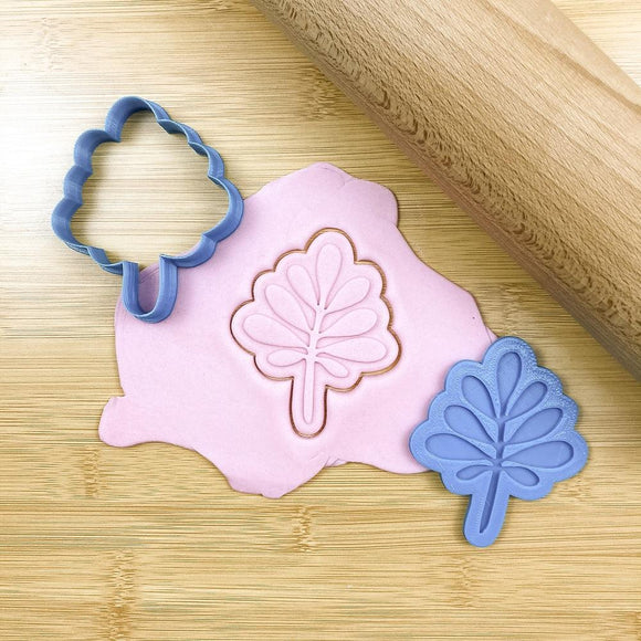 Leaf flourish 2 cookie cutter with debosser