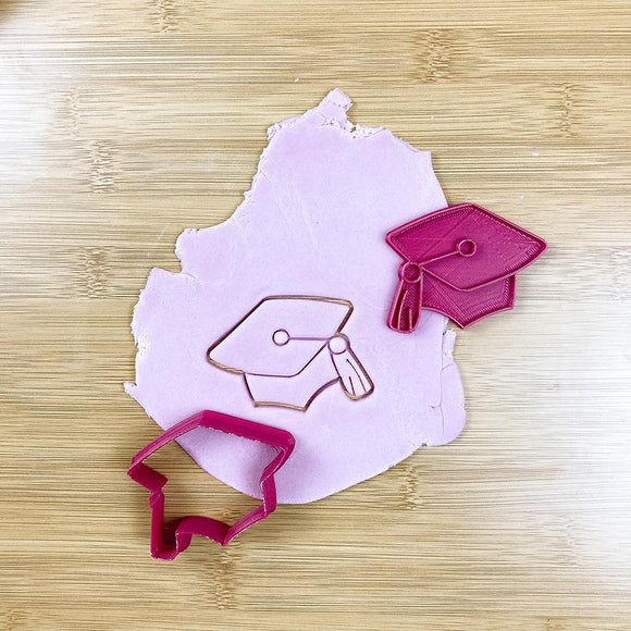 Graduation cap cookie cutter and stamp