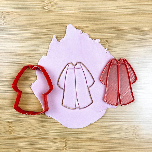 Graduation gown cookie cutter and stamp