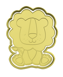 lion cookie cutter with stamp