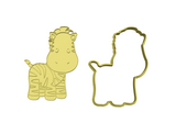 Zebra cookie cutter and stamp