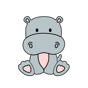 Hippo cookie cutter and stamp