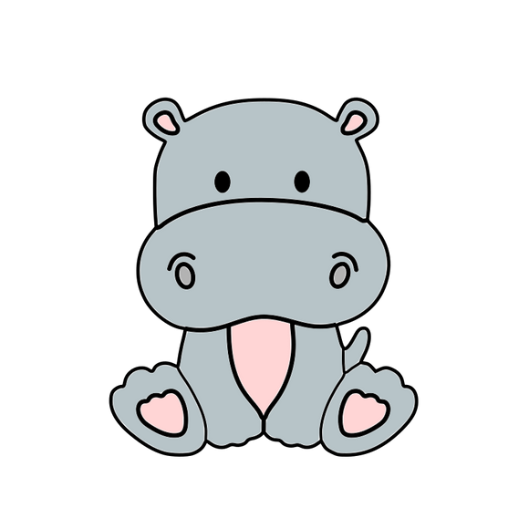 Hippo cookie cutter and stamp