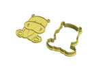 Hippo cookie cutter and stamp