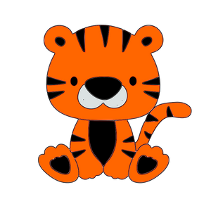 Tiger cookie cutter and stamp