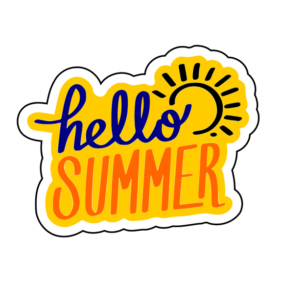 Hello summer lettering cookie cutter and stamp