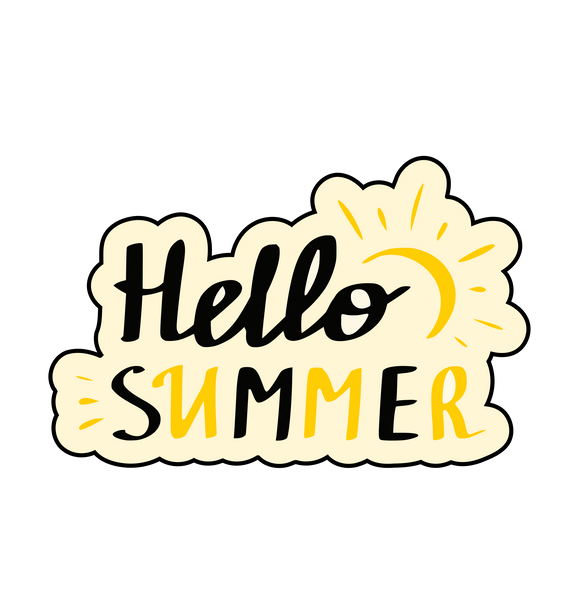 Hello summer lettering cookie cutter with debosser