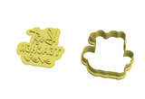 Best teacher ever calligraphy cookie cutter and stamp