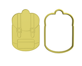 School bag cookie cutter with stamp