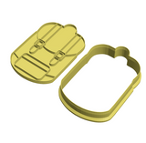School bag cookie cutter with stamp