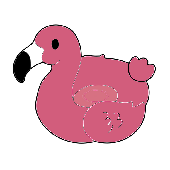 Flamingo float cookie cutter and stamp