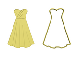 Wedding dress cookie cutter with stamp