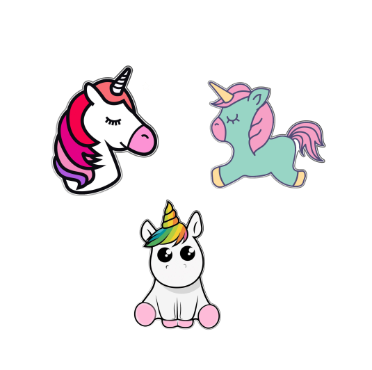 Unicorn set (set of 3 ) cookie cutter