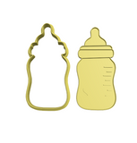 Baby bottle with heart cookie cutter with stamp