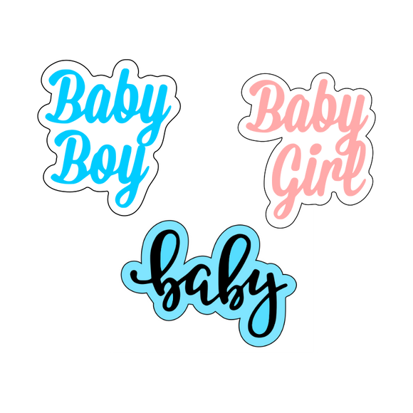 Baby lettering set cookie cutters with debosser ( set of 3 )