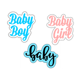 Baby lettering set cookie cutters with debosser ( set of 3 )