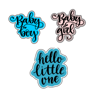 Baby lettering set cookie cutters with stamps  ( set of 3 )