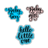 Baby lettering set cookie cutters with stamps  ( set of 3 )