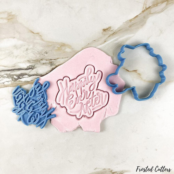 Happily ever after calligraghy cookie cutter and stamp