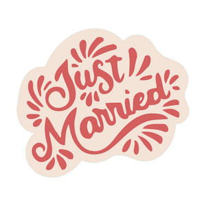 Just married calligraphy cookie cutter with debosser