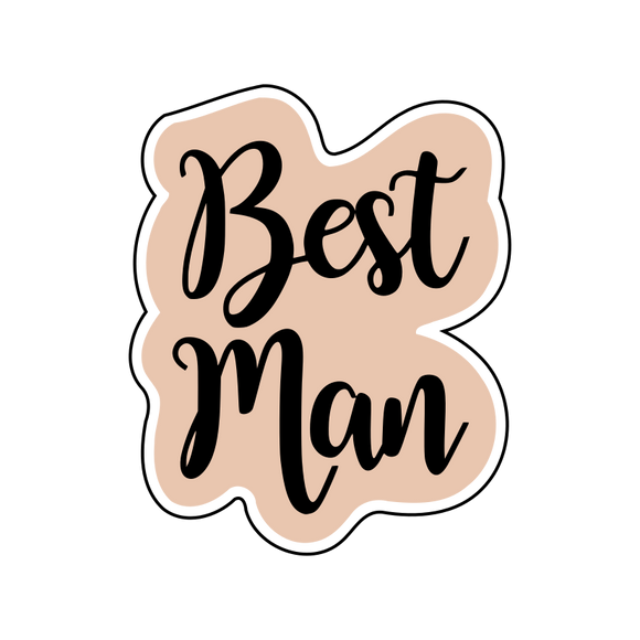 Best man calligraphy cookie cutter with stamp