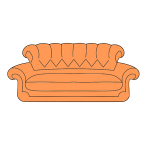Friends couch cookie cutter with stamp