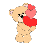 Teddy bear with hearts cookie cutter with stamp