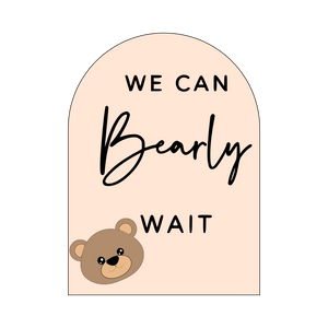 We can bearly wait calligraphy cookie cutter and stamp