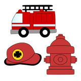 Firefighting cookie cutters with stamps  ( set of 3 )
