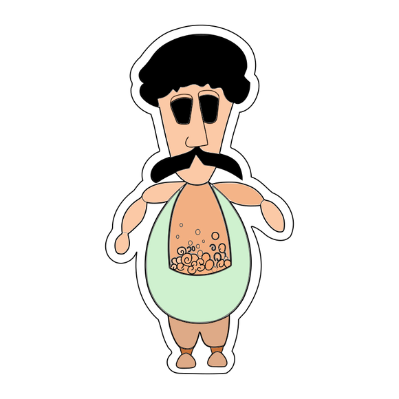 El Leila El Kebera Character Lion's trainer ( مدرب الاسود ) cookie cutter with stamp