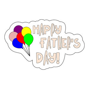 Happy father's day calligraphy with baloons cookie cutter and stamp