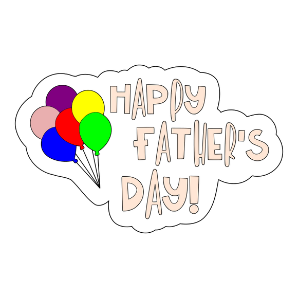 Happy father's day calligraphy with baloons cookie cutter and stamp
