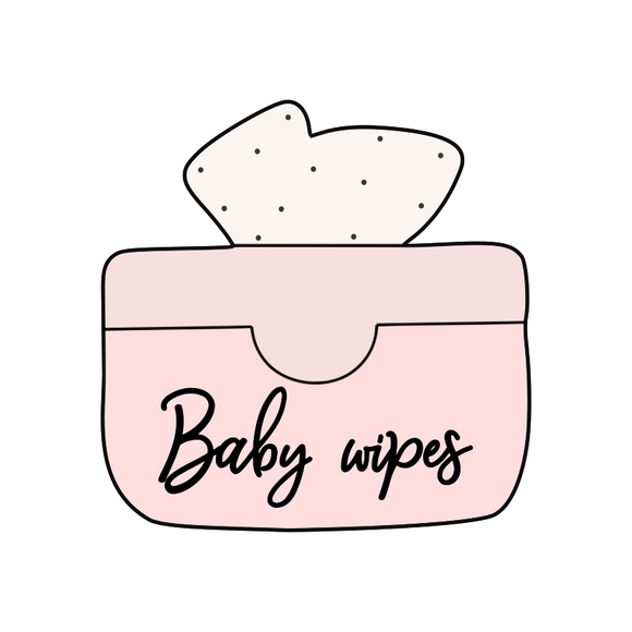 Baby wipes cookie cutter and stamp