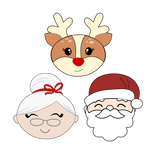 Santa cookie cutters with stamps  ( set of 3 )