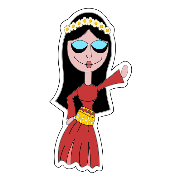 El Leila El Kebera Character Dancer 1 ( راقصه ) cookie cutter with stamp