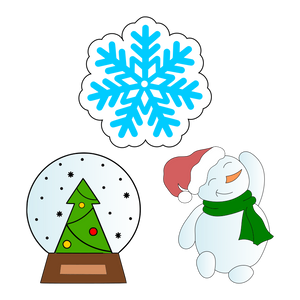 Snow cookie cutters with stamps  ( set of 3 )