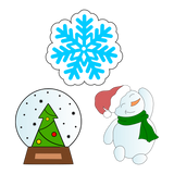 Snow cookie cutters with stamps  ( set of 3 )