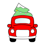 Truck carrying Christmas tree 2 cookie cutter and stamp