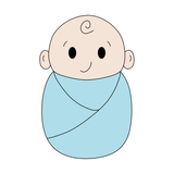 Swaddled baby boy cookie cutter and stamp